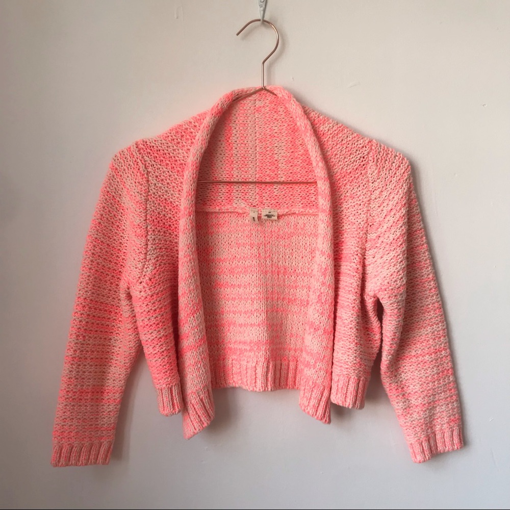 Anthropologie: Moth S/P Marled Neon Pink Bolero